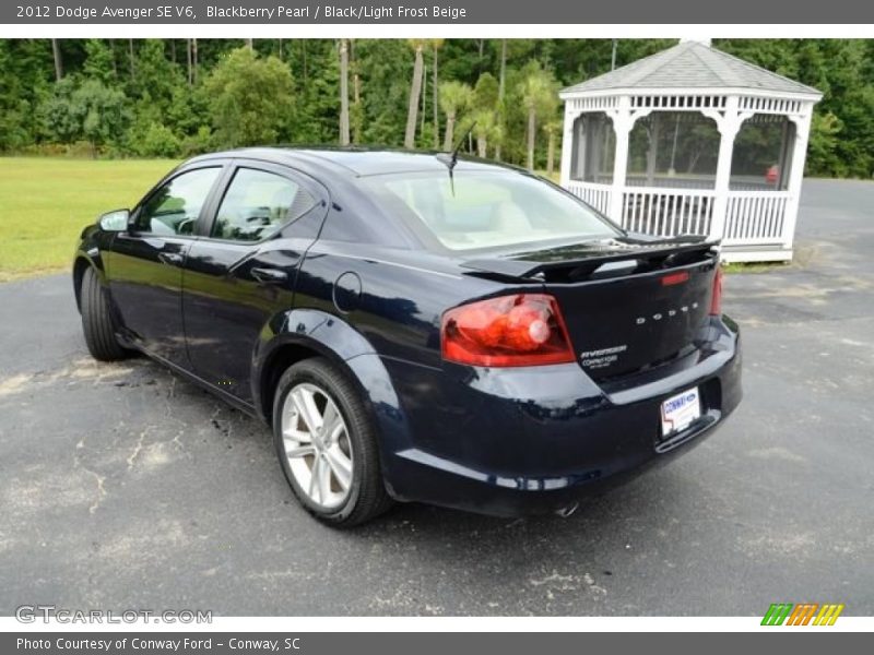 Blackberry Pearl / Black/Light Frost Beige 2012 Dodge Avenger SE V6