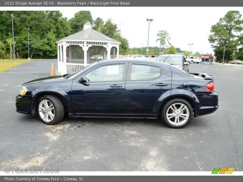 Blackberry Pearl / Black/Light Frost Beige 2012 Dodge Avenger SE V6