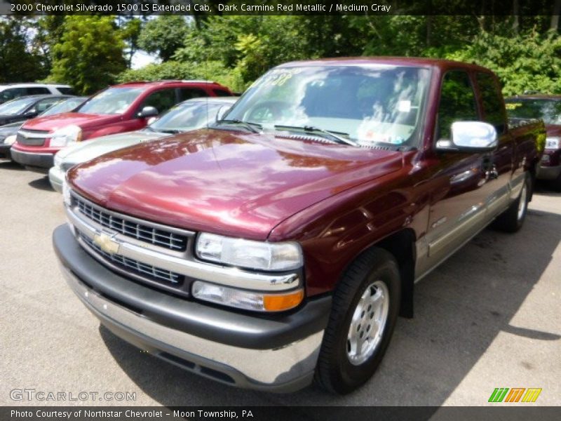 Dark Carmine Red Metallic / Medium Gray 2000 Chevrolet Silverado 1500 LS Extended Cab