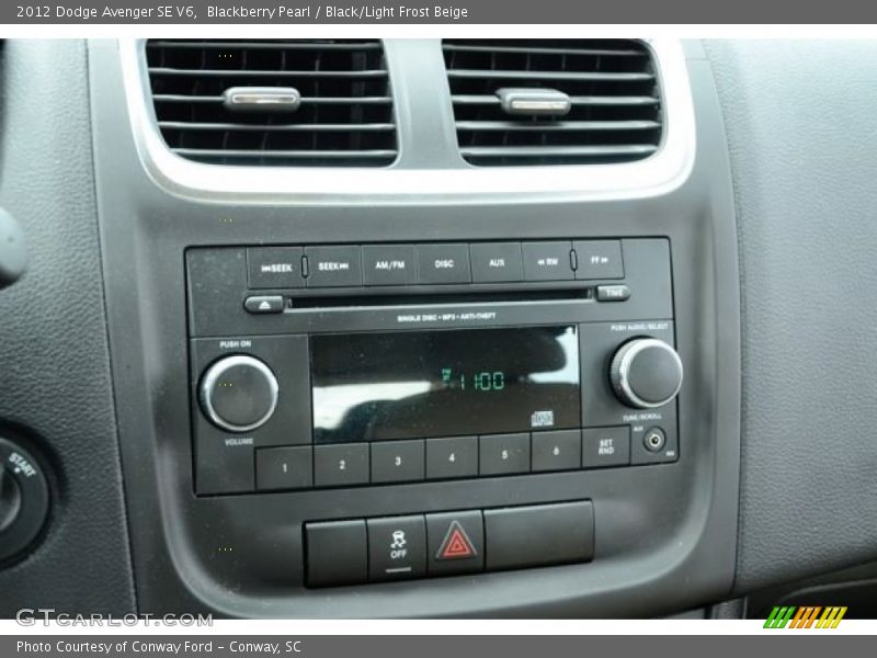 Blackberry Pearl / Black/Light Frost Beige 2012 Dodge Avenger SE V6
