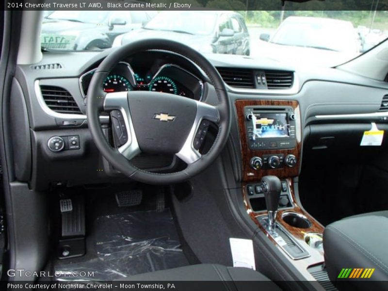 Black Granite Metallic / Ebony 2014 Chevrolet Traverse LT AWD