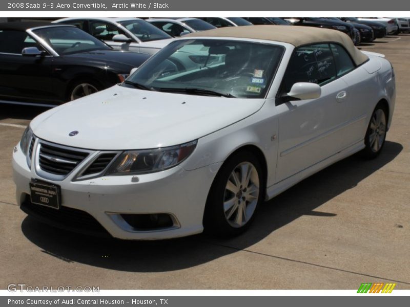 Arctic White / Black 2008 Saab 9-3 Aero Convertible
