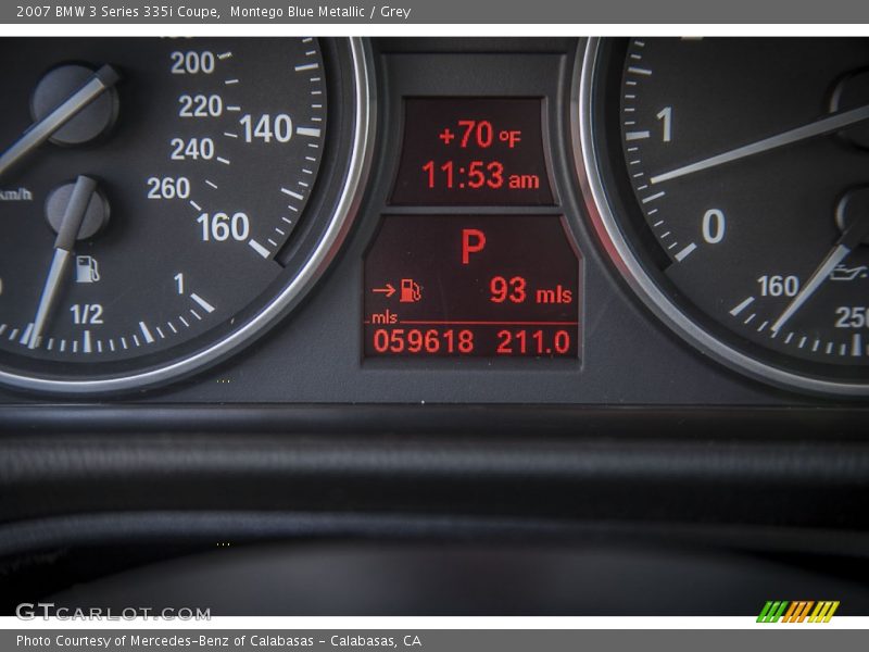 Montego Blue Metallic / Grey 2007 BMW 3 Series 335i Coupe