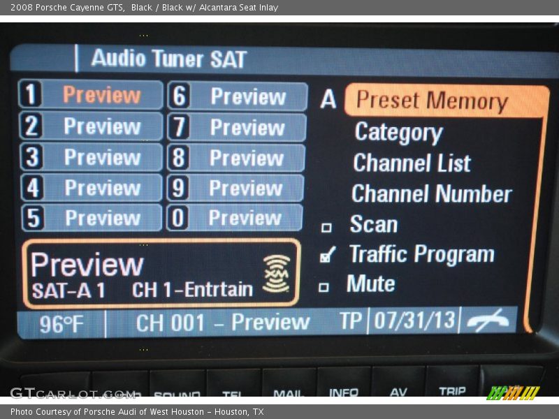 Controls of 2008 Cayenne GTS