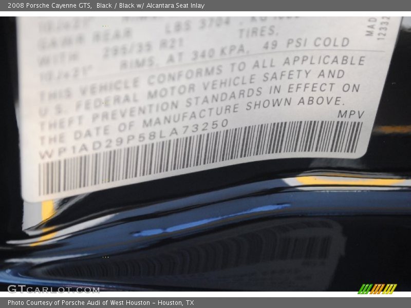 Black / Black w/ Alcantara Seat Inlay 2008 Porsche Cayenne GTS