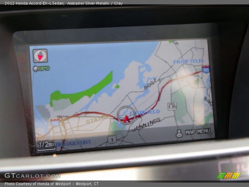 Alabaster Silver Metallic / Gray 2012 Honda Accord EX-L Sedan