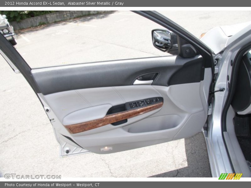 Alabaster Silver Metallic / Gray 2012 Honda Accord EX-L Sedan