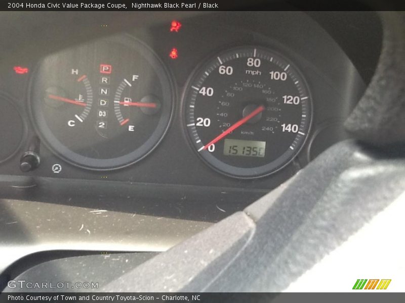 Nighthawk Black Pearl / Black 2004 Honda Civic Value Package Coupe