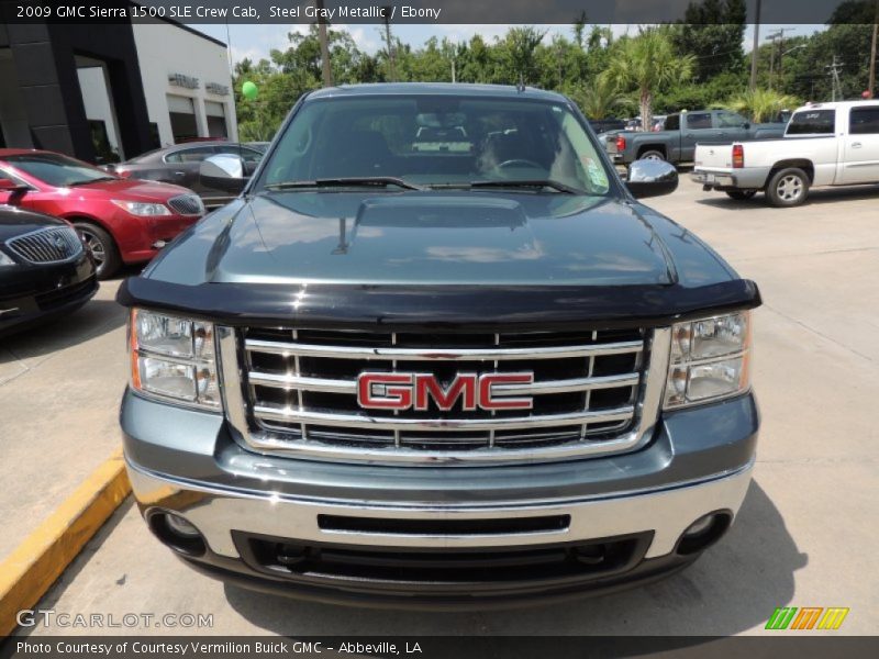 Steel Gray Metallic / Ebony 2009 GMC Sierra 1500 SLE Crew Cab