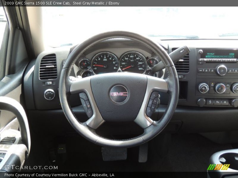 Steel Gray Metallic / Ebony 2009 GMC Sierra 1500 SLE Crew Cab