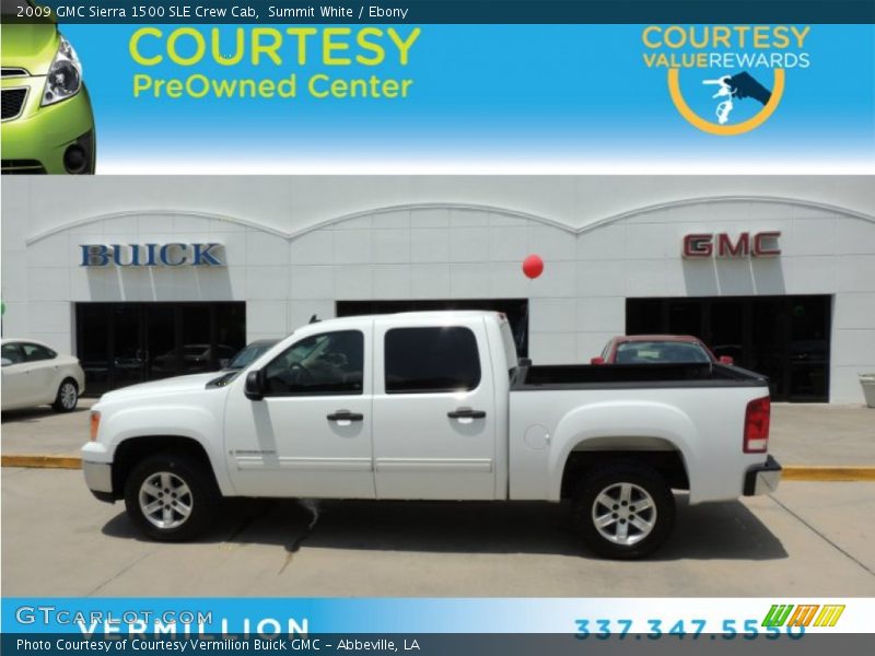 Summit White / Ebony 2009 GMC Sierra 1500 SLE Crew Cab