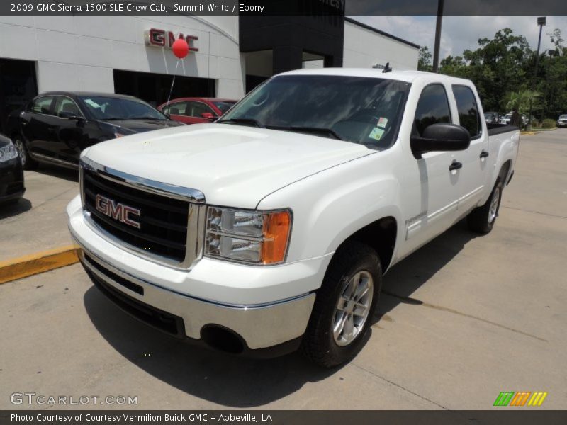 Summit White / Ebony 2009 GMC Sierra 1500 SLE Crew Cab