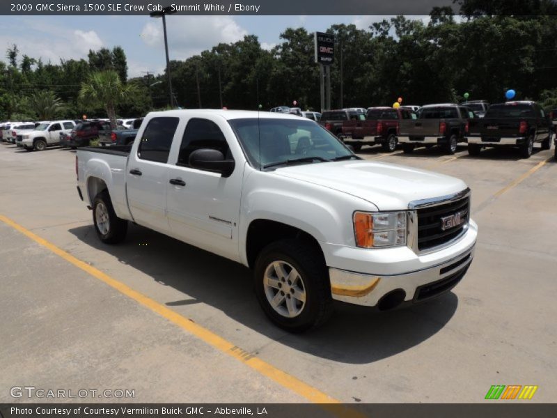 Summit White / Ebony 2009 GMC Sierra 1500 SLE Crew Cab