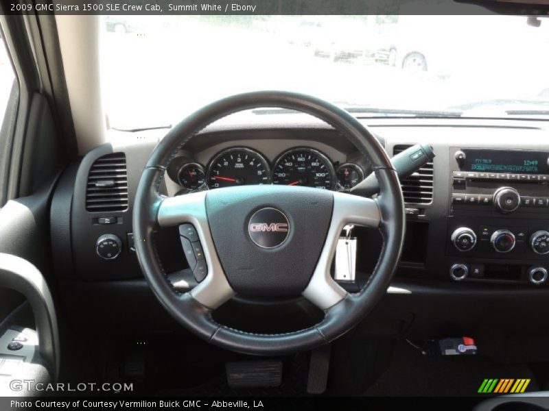 Summit White / Ebony 2009 GMC Sierra 1500 SLE Crew Cab