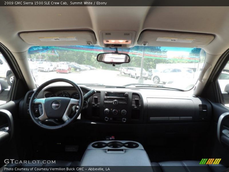 Summit White / Ebony 2009 GMC Sierra 1500 SLE Crew Cab