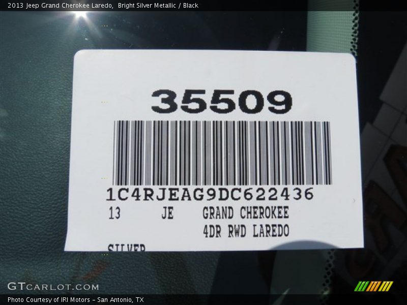 Bright Silver Metallic / Black 2013 Jeep Grand Cherokee Laredo