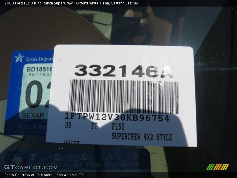 Oxford White / Tan/Castaño Leather 2008 Ford F150 King Ranch SuperCrew