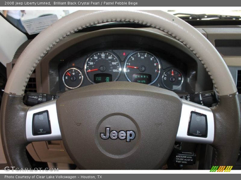 Brilliant Black Crystal Pearl / Pastel Pebble Beige 2008 Jeep Liberty Limited