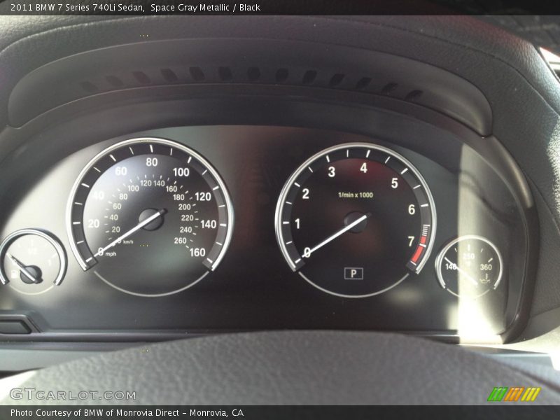 Space Gray Metallic / Black 2011 BMW 7 Series 740Li Sedan