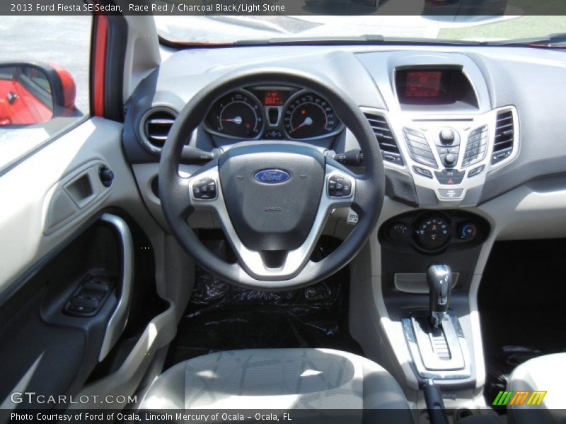 Race Red / Charcoal Black/Light Stone 2013 Ford Fiesta SE Sedan