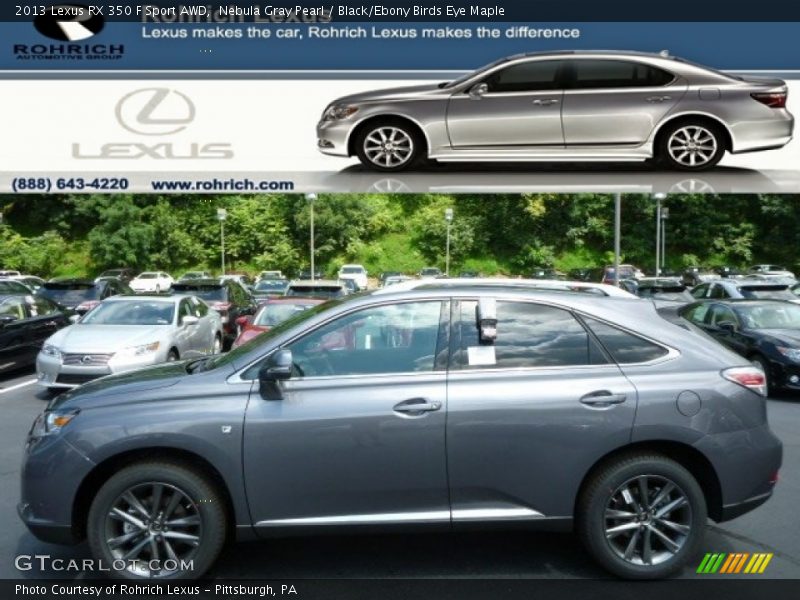 Nebula Gray Pearl / Black/Ebony Birds Eye Maple 2013 Lexus RX 350 F Sport AWD