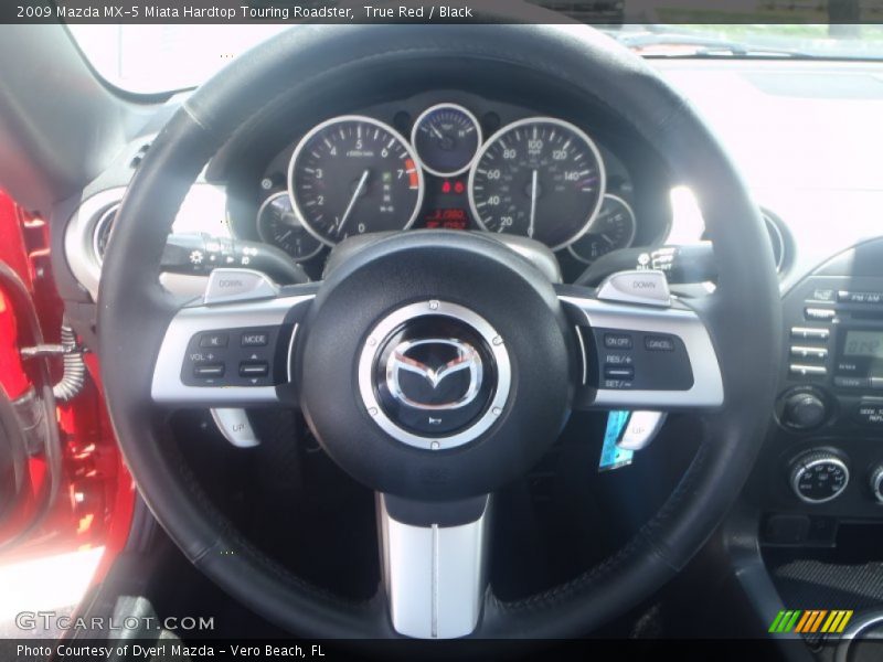 True Red / Black 2009 Mazda MX-5 Miata Hardtop Touring Roadster