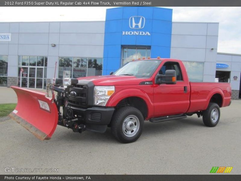 Front 3/4 View of 2012 F350 Super Duty XL Regular Cab 4x4 Plow Truck