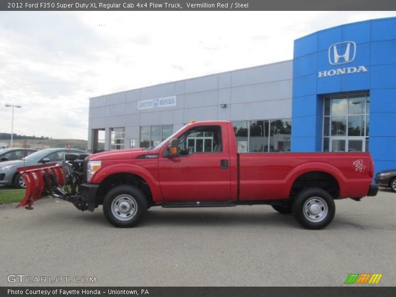 Vermillion Red / Steel 2012 Ford F350 Super Duty XL Regular Cab 4x4 Plow Truck