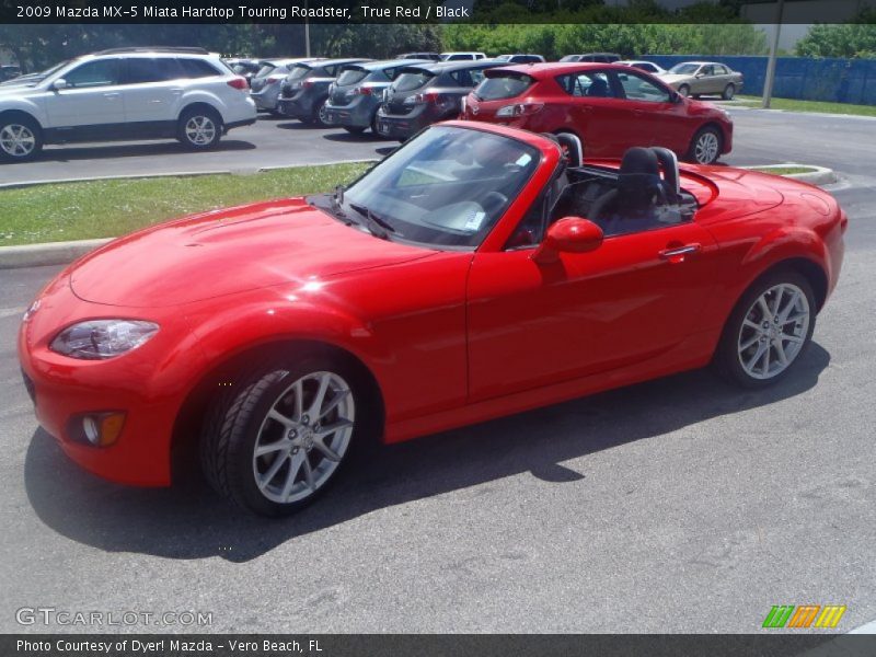 True Red / Black 2009 Mazda MX-5 Miata Hardtop Touring Roadster