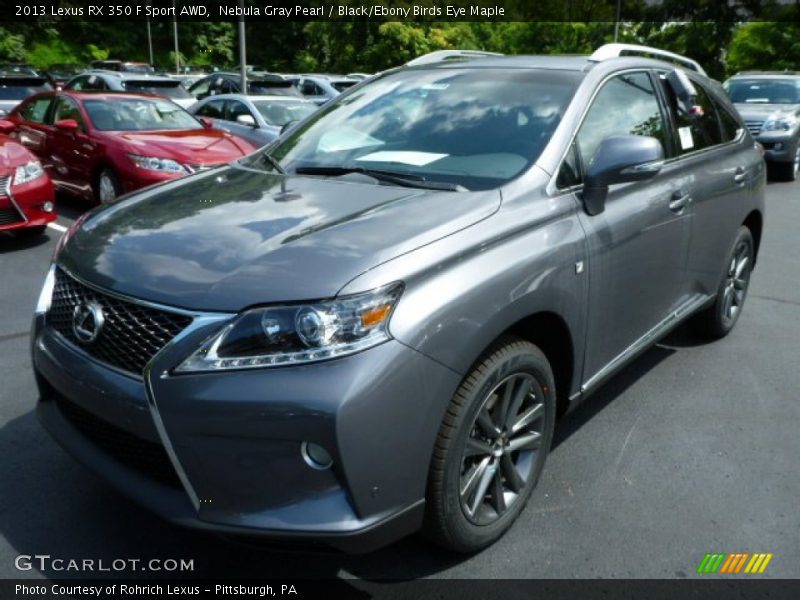 Nebula Gray Pearl / Black/Ebony Birds Eye Maple 2013 Lexus RX 350 F Sport AWD