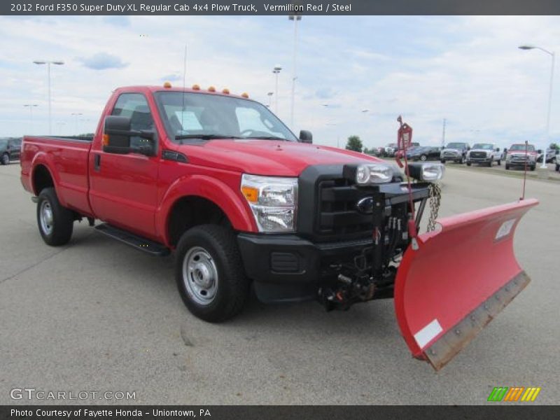 Front 3/4 View of 2012 F350 Super Duty XL Regular Cab 4x4 Plow Truck