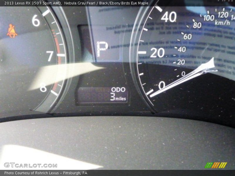 Nebula Gray Pearl / Black/Ebony Birds Eye Maple 2013 Lexus RX 350 F Sport AWD