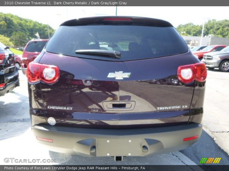 Dark Cherry Metallic / Dark Gray/Light Gray 2010 Chevrolet Traverse LS
