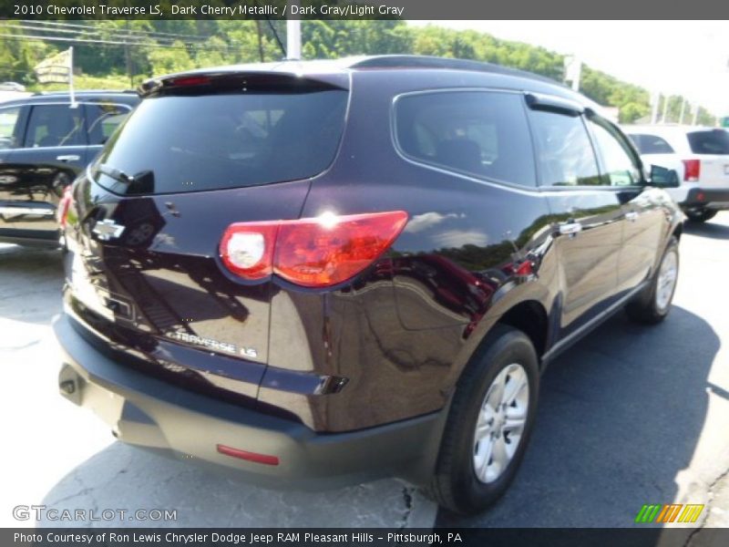 Dark Cherry Metallic / Dark Gray/Light Gray 2010 Chevrolet Traverse LS