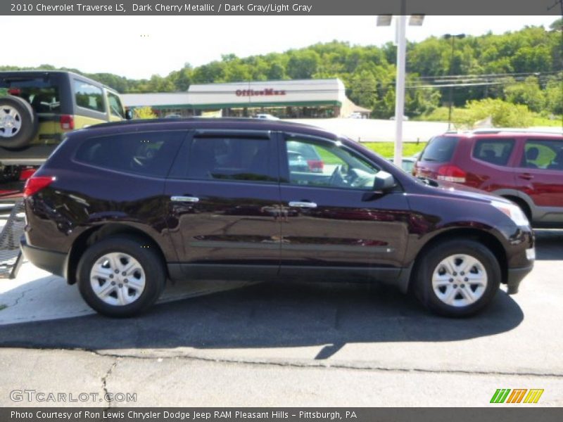 Dark Cherry Metallic / Dark Gray/Light Gray 2010 Chevrolet Traverse LS