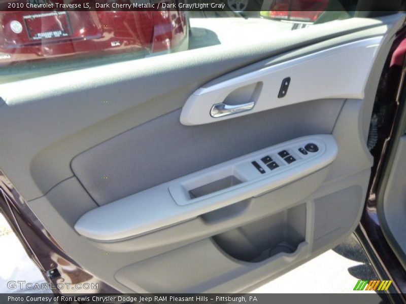 Dark Cherry Metallic / Dark Gray/Light Gray 2010 Chevrolet Traverse LS