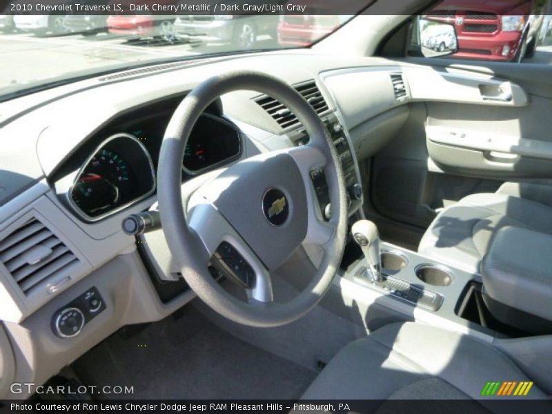 Dark Cherry Metallic / Dark Gray/Light Gray 2010 Chevrolet Traverse LS