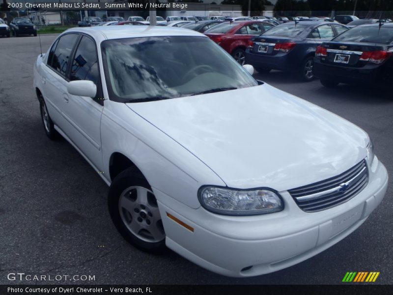Summit White / Neutral Beige 2003 Chevrolet Malibu LS Sedan