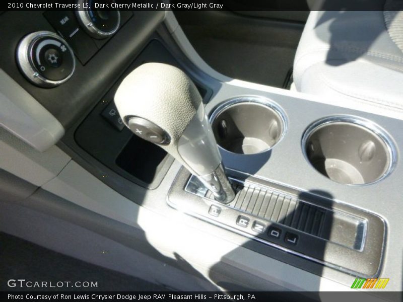 Dark Cherry Metallic / Dark Gray/Light Gray 2010 Chevrolet Traverse LS