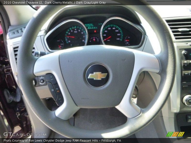 Dark Cherry Metallic / Dark Gray/Light Gray 2010 Chevrolet Traverse LS