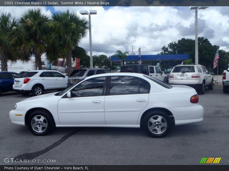 Summit White / Neutral Beige 2003 Chevrolet Malibu LS Sedan