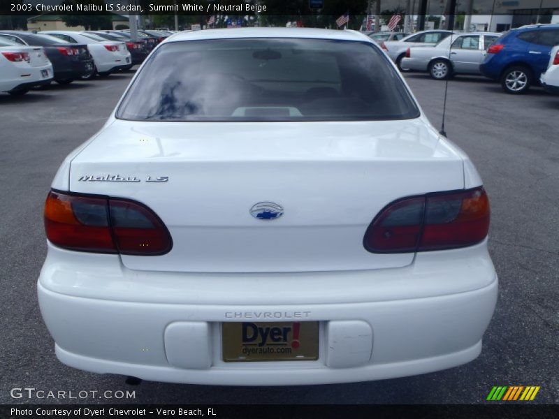 Summit White / Neutral Beige 2003 Chevrolet Malibu LS Sedan