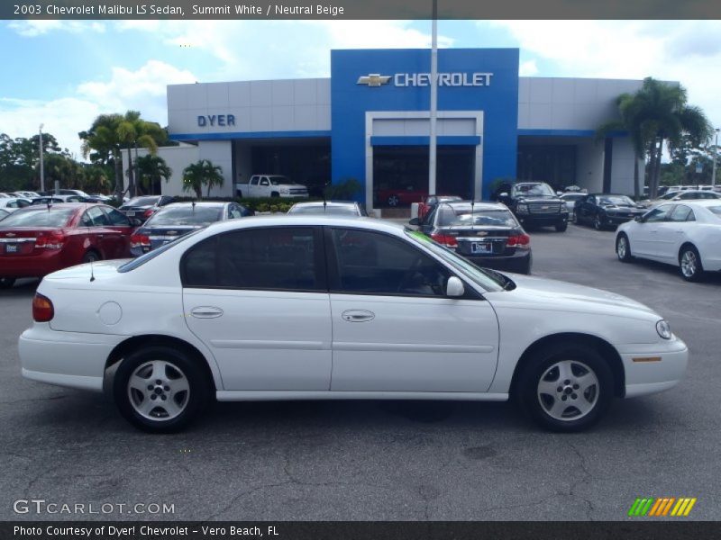 Summit White / Neutral Beige 2003 Chevrolet Malibu LS Sedan