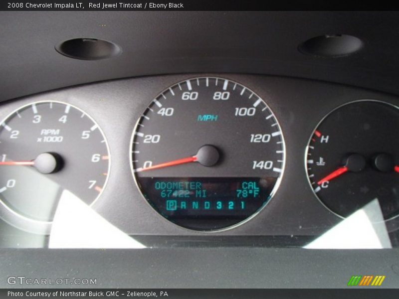Red Jewel Tintcoat / Ebony Black 2008 Chevrolet Impala LT