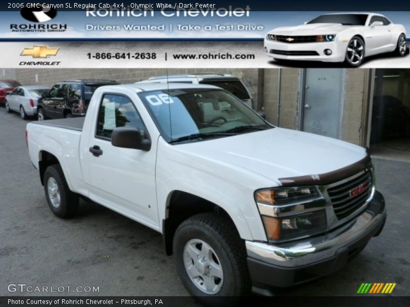 Olympic White / Dark Pewter 2006 GMC Canyon SL Regular Cab 4x4