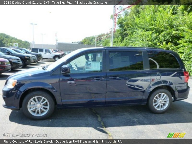 True Blue Pearl / Black/Light Graystone 2013 Dodge Grand Caravan SXT