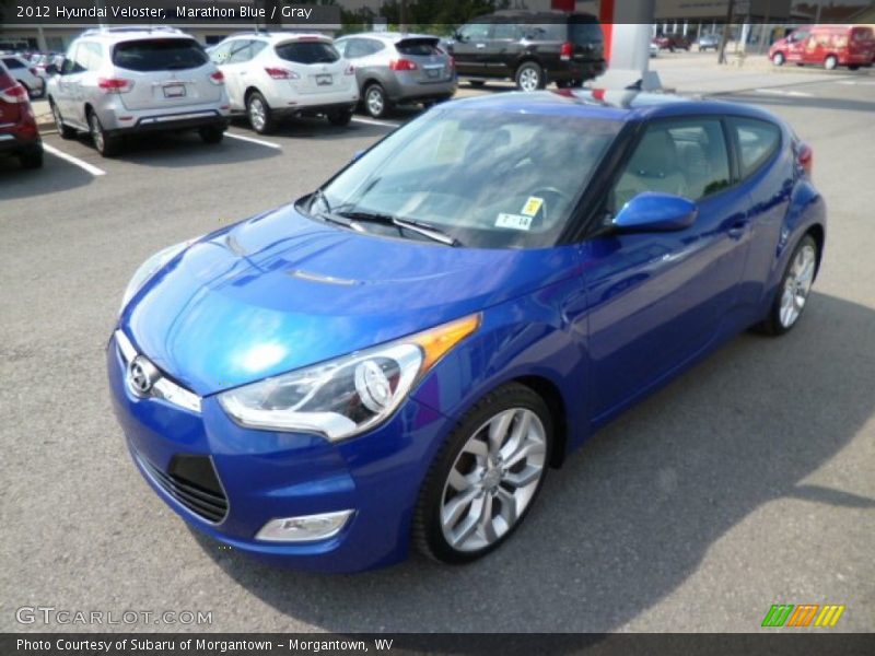 Marathon Blue / Gray 2012 Hyundai Veloster