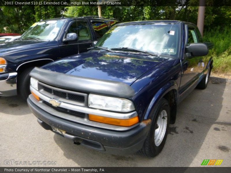 Indigo Blue Metallic / Graphite 2003 Chevrolet S10 LS Extended Cab