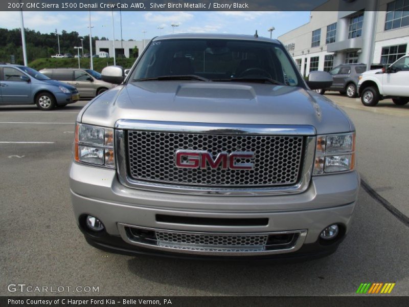 Silver Birch Metallic / Ebony Black 2007 GMC Sierra 1500 Denali Crew Cab AWD