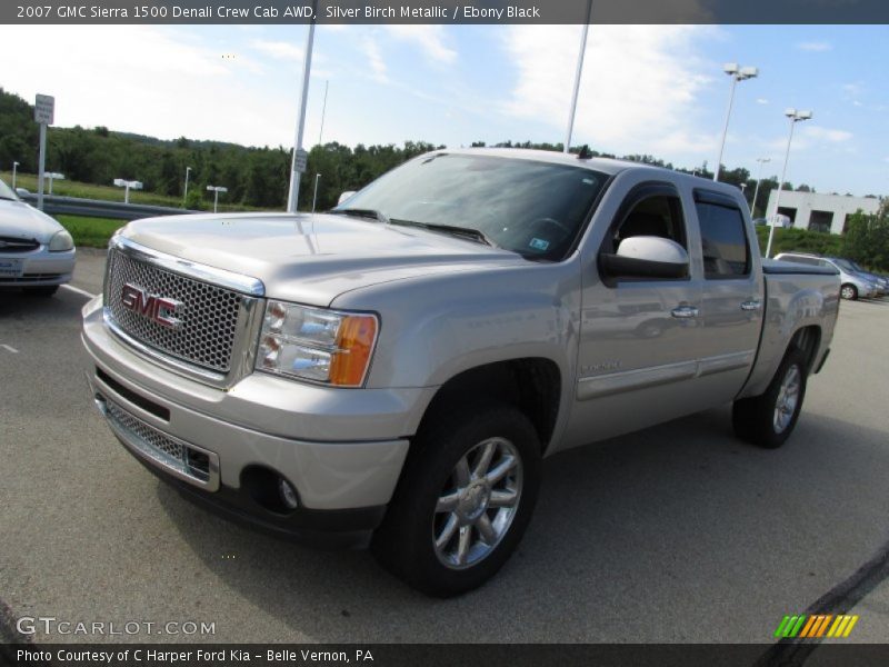 Silver Birch Metallic / Ebony Black 2007 GMC Sierra 1500 Denali Crew Cab AWD